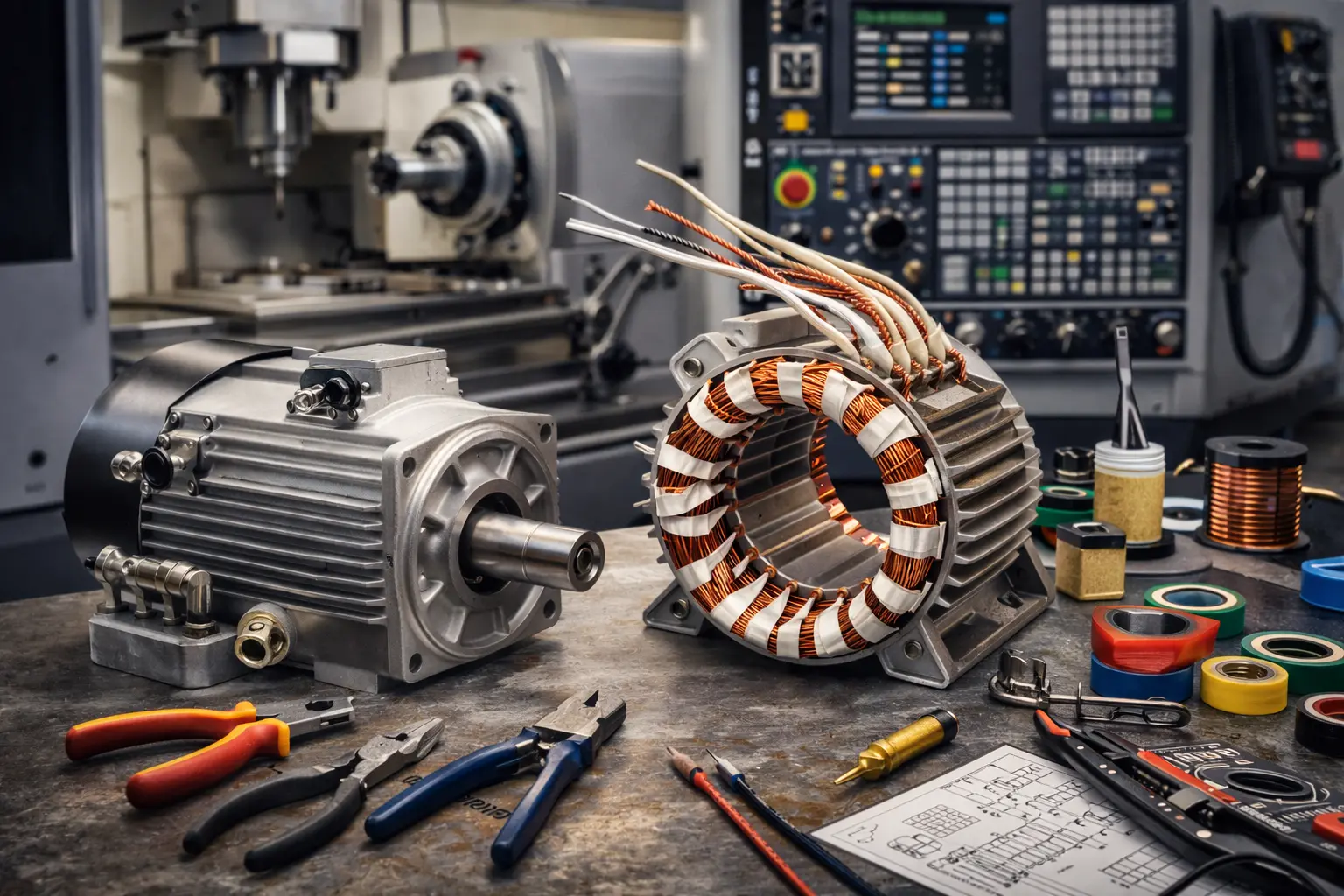 Tuzla CNC Tezgah Motorları Sarım ve Bakımı
